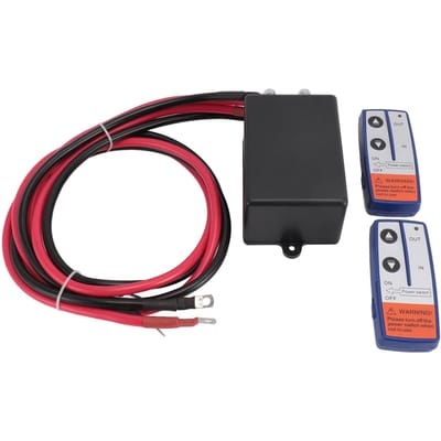 Relais de Treuil Électrique 250A 12V avec 2 Télécommandes Boîtier de Relais de Contrôle de Treuil pour VTT Tracteur Grue Véhicules black