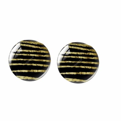 Clip Oorbellen-Milena-Rond-2 cm-Zwart-Goudkleur- geen gaatje- Charme Bijoux