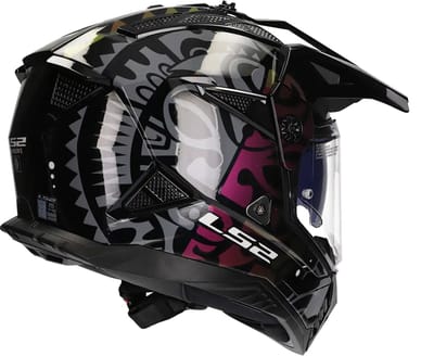 LS2 Helm Pioneer II Rangi MX702 zwart / paars maat M