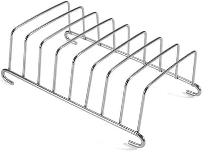 Gezond RVS Rek met 8 Slots voor Airfryer - Organizers voor Keukenaccessoires en Toaster, Duurzaam en Praktisch