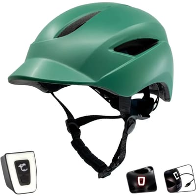 Urban Fietshelm | USB Oplaadbaar licht | Mat Groen (M) | EN1078 Gecertificeerd