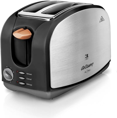 Arzum Altro Broodrooster AR2014-0100 | Zwart/RVS - Broodrooster - 2 Sneden - 8 Toasting Levels - 900W