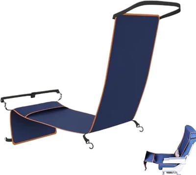 Voetsteun Hangmat - Reiscomfort voor benen - Lange afstand reizen - Antislip en verstelbaar - 150 x 41 cm - Zwart
