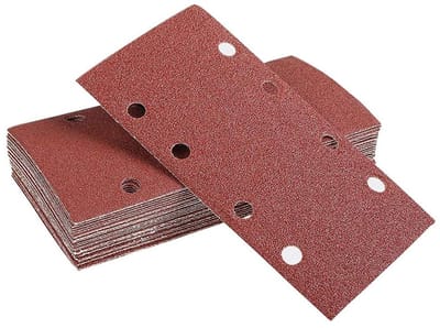 Set van 35 schuurvellen 93 x 185 mm, 8 gaten, diverse korrelgroottes voor schuren van hout en metaal