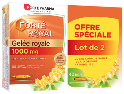 Forté Pharma Forté Royal Royal Jelly 1000 mg Verpakking van 2 x 20 Flacons