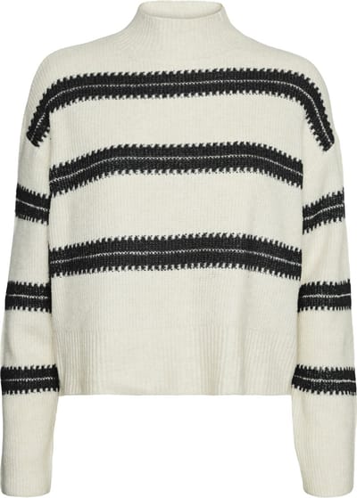 Vero Moda Trui Vmdazzle Ls Highneck Pullover Ga Bo 10310850 Birch/w Black Dames Maat - XS