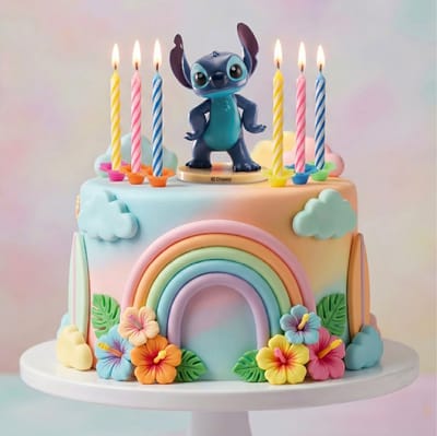 DEKORA - Stitch PVC figurenset met kaarsen