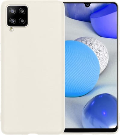 Hoesje - Geschikt voor Samsung Galaxy A42 - Sterk & Shockproof - Siliconen Case - Hoes Cover - Telefoonhoes - Wit