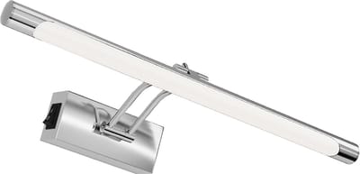 LED Schilderijlamp - Spiegellamp - Brinton Sarin - 8W 700lm - Aanpasbare Lichtkleur CCT - Kantelbaar - Rond - Chroom