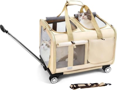 Reismand met Wielen voor 2 Katten - Grote Kattenreismand voor Twee Katten Reismand Kat