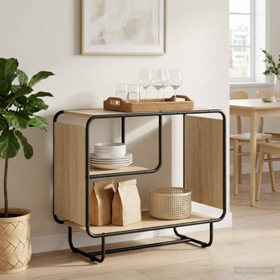 vidaXL - Dressoir - Sonoma - Eiken - 80 - x - 37,5 - x - 64,5 - cm - Bewerkt - hout