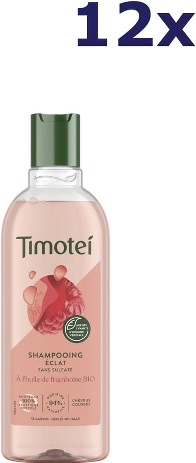 12x Timotei Frambozenolie shampoo voor gekleurd haar 300ml