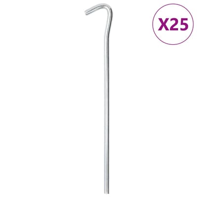 vidaXL - Tentharingen - 25 - st - Ø7 - mm - 23 - cm - gegalvaniseerd - staal