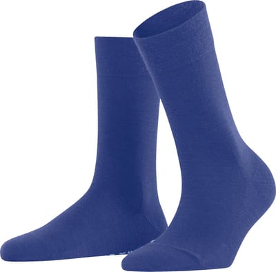 FALKE Sensitive Berlin met comfort tailleband wol katoen sokken dames blauw - maat 39-42