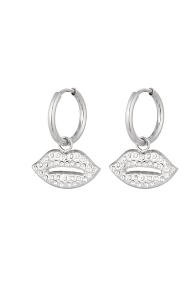 Bijoutheek Oorhangers Sweet Kiss Strass Zilver