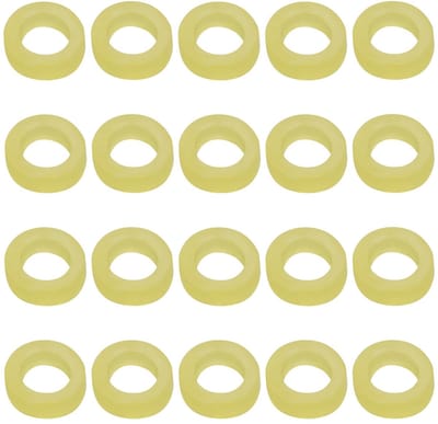 Dailygoods- Aasbanden 700 stuks - Rubber - Geel - Binnendiameter 4 mm - Buitendiameter 6 mm - Geschikt voor pellets en wormen - Aaslint