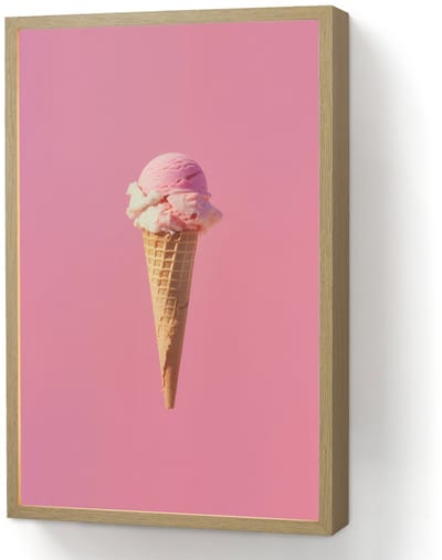 Wandlamp 40x60 cm - Oplaadbaar - Hoorntje - Schepijs - Roze - Wandlampen binnen woonkamer - Slaapkamer lamp - Decoratieve nachtlamp - Vloerlamp draadloos
