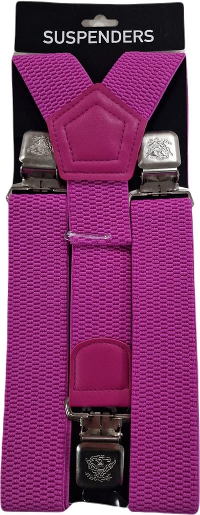 Bretels | Kleur: Roze | Bretels Heren Volwassenen | Stevige Clips | Sterke Clips | Brede Clips | One Size Fits All | Felle Kleur | Carnaval | Verkleedspullen