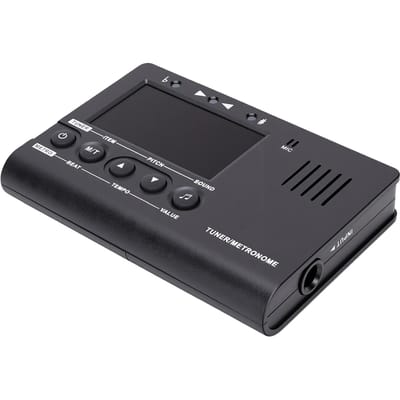 Métronome Accordeur Numérique 3 en 1 pour Instruments Guitare Violon Basse Ukulélé Trompette Flûte Clarinette Chromatique Précis black