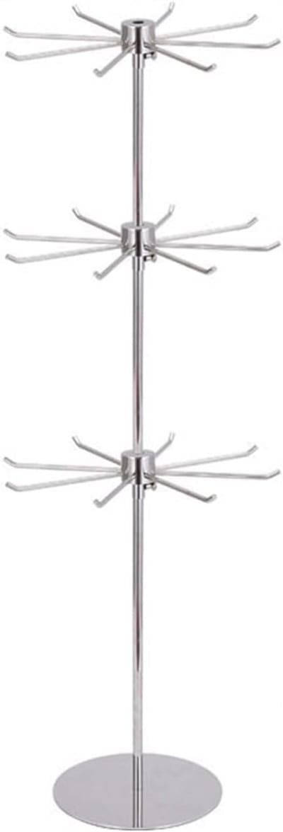 Draaiend Sieradenrek - Sieraden Toren - Sieraden Organiseren - Verstelbare Lagen - 40x20CM - Zilver