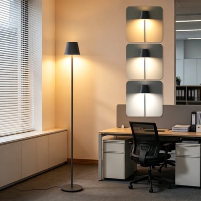 NETTLIFE Vloerlamp - LED Staande lamp - 3000K-6500K Dimbaar - zwart - USB-accu - 2W - modern Staande lamp - met 3 Kleurtemperaturen - voor Woonkamer | Slaapkamer | Studeerkamer | Kantoor