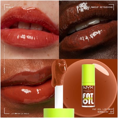NYX Professional Makeup Fat Oil Lip Drip Lipgloss - Tot 12 uur hydratatie - Verrijkt met kruipbraamolie, framboosolie en squalaan - Scrollin - 4,8 ml