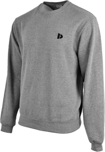 Donnay - Fleece Sweater ronde hals (Dean) - Sporttrui -Heren - Silver-marl (032) -Maat S