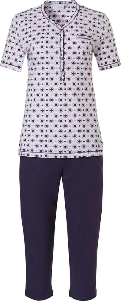 Pastunette dames shortama 3/4 broek Jill  - 52  - Blauw