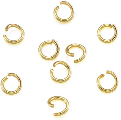 Dailygoods- Springringen 200 stuks - 6 mm - Roestvrij staal - Gouden - Ronde vergrendelingsringen - Lichtgewicht en duurzaam - Sieradenringen