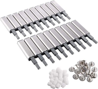 10 Stuks Push to Open Systeem met Soft Close Demper Buffers voor Keuken- en Meubeldeuren, Magneetvergrendeling voor Kasten en Lades