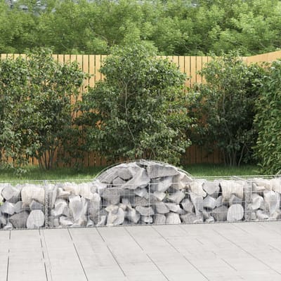 vidaXL - Schanskorven - 3 - st - gewelfd - 200x50x40/60 - cm - gegalvaniseerd - ijzer