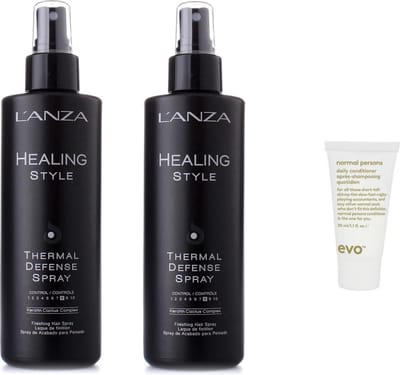 2x L'Anza Healing Smooth - Thermal Defense Spray - Haarspray + WILLEKEURIG Travel Size