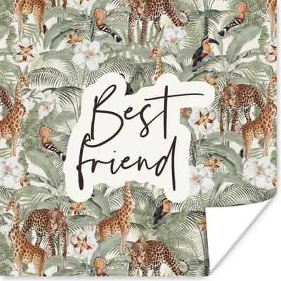 Poster Quotes- Best friend - Vrienden - Spreuken - BFF - 100x100 cm XXL