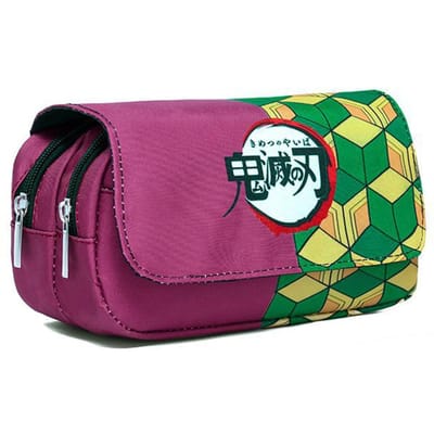 Etui Grote Capaciteit Cartoon Anime Etui Dubbellaags Canvas Potloodzak Cadeau voor Meisjes pink
