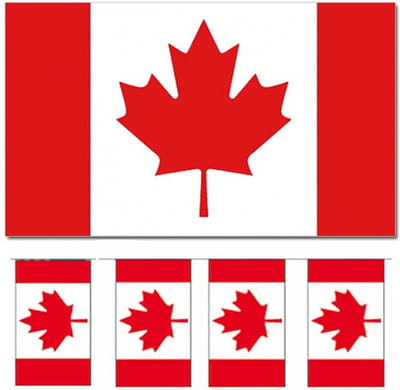 Bellatio Decorations - Vlaggen versiering set - Canada - Vlag 90 x 150 cm en vlaggenlijn 4 meter
