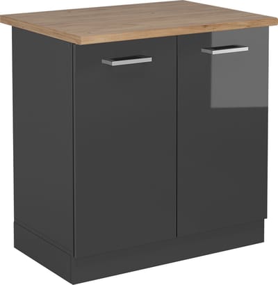 Vicco R-Line Wastafelkast – 80 cm, WB Eik Antraciet Hoogglans