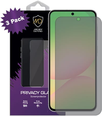 3-Pack MobyDefend Screenprotectors - Geschikt voor Samsung Galaxy A36 / Galaxy A56 - Matte Privacy Glass Screensavers