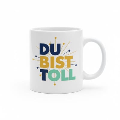 Du Bist Toll Inspirerende Mok – Positieve Duitse Tekst Koffiemok – Feel-Good Cadeau – 330 ml Keramische Mok