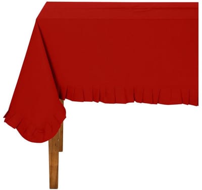 Vierkant Tafelkleed - 160 x 160 cm - Rood tafellaken met volant -
