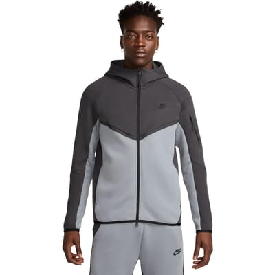 Nike tech fleece full-zip hoodie in de kleur grijs.