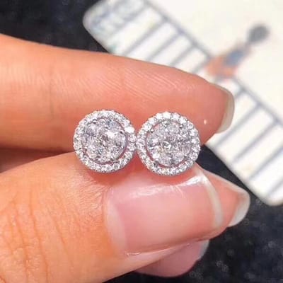 Huitan Klassieke Dames Oorbellen Goudkleurig/ Kleur Kristal Zirkonia Exquise Vrouwen Oorbellen Veelzijdige Sieraden brown