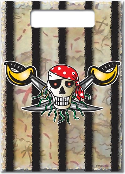 Folat - Red Pirate feestzakjes 8 stuks