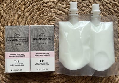 DUOPACK - Wella Color Charm Liquid Toner - T14 + developer - Pale Ash Blonde - Wella toner - Haartoner - Haarkleuring - Asblond - Lichtblond - Antigeel - Antioranje -