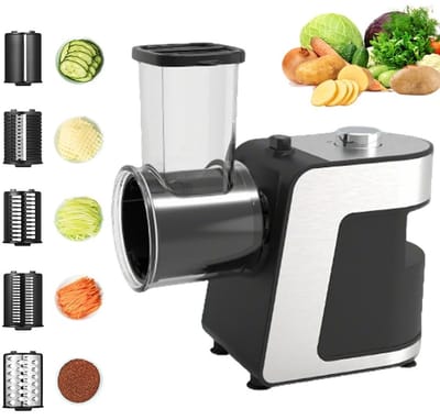 Lifero Elektrische Snijmachine - Foodprocessor 500W - Keukenrobot - Groentesnijder Machine - RVS - Snijden en Raspen - 5 Messen
