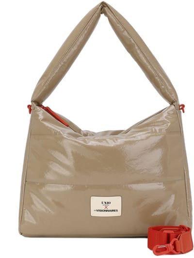 Unio Hamburg x Les Visionnaires schoudertas Lacquer Unio Hobo Taupe