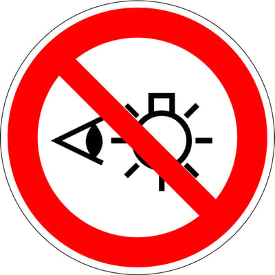 Niet in lichtbron kijken bord - kunststof - P075 100 mm