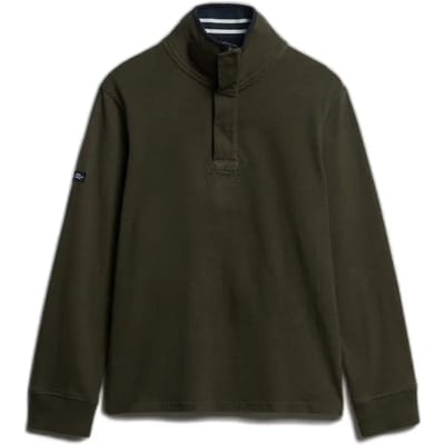 Superdry Classic Rugby Henley Lange Mouw Poloshirt Groen L Man