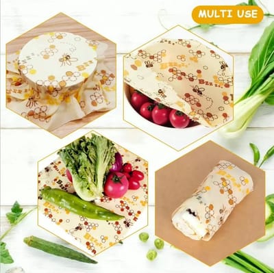 CHPN - Foodwraps - Bijenwasdoek voor eten - Voedselpapier - Beeswax Wrap - 3-delig - Herbruikbare voedselverpakking - 3 afmetingen.