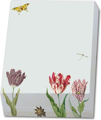 Bekking & Blitz - Memoblok - Memo blocnote - Notitieblok - Kunst - Botanische kunst - Bloemen  -Tulpen - Tulips - Jacob Marrel - Collectie Rijksmuseum Amsterdam
