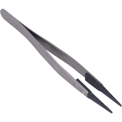 Ronde elleboog pincet antistatische pincet met verwisselbare plastic punt voor elektronische reparatie gray